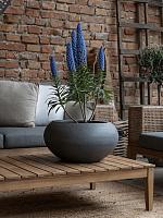 Кашпо Fiberstone cora m black D72 H36 см