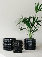 Кашпо Agate pot black D50 H40 см