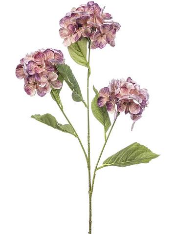 Гортензия ветвь с фиолетово-персиковыми цветами искусственная Гортензия ветвь с фиолетово-персиковыми цветами искусственная