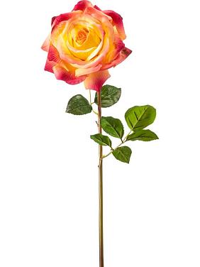 Роза Хлоя красно-желтая искусственная