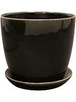 Кашпо с поддоном Rico pot with saucer shadow grey D20 H19 см