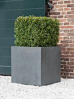 Кашпо Fiberstone block xl grey L60 W60 H60 см