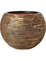 Кашпо Capi nature rib nl vase ball black gold D62 H48 см Кашпо Capi nature rib nl vase ball black gold D62 H48 см