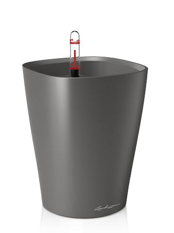 Кашпо Lechuza Deltini антрацитовый металлик