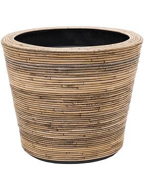 Кашпо Drypot rattan stripe round grey Кашпо Drypot rattan stripe round grey