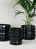 Кашпо Agate pot black D50 H40 см