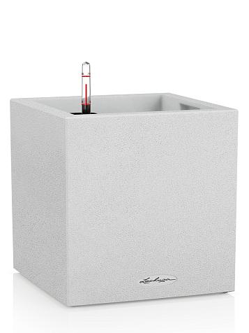 Кашпо Lechuza Canto Stone low 40 кварцевый белый