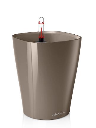 Кашпо Lechuza Deltini и mini-Deltini (серо-коричневый лакированный)