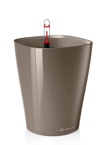 Кашпо Lechuza Deltini серо-коричневый лакированный