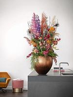 Кашпо Baq metallic silver leaf couple matt copper (с техническим горшком) D50 H45 см