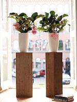 Кашпо Brussels® diamond round highwhite D27 H44 см