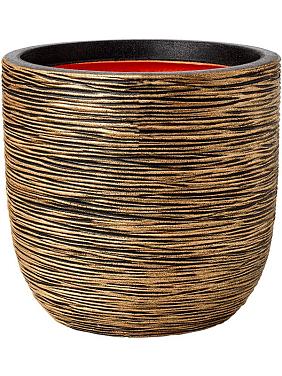 Кашпо Capi nature rib nl planter ball black gold Кашпо Capi nature rib nl planter ball black gold