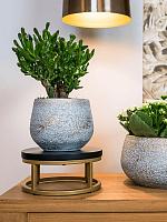 Кашпо Noor pot metallic grey D19 H16 см