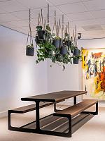 Кашпо подвесное Rough charlie (hanging) s black washed D15 H15 см