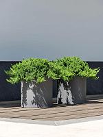 Кашпо Fiberstone max m grey D43 H43 см