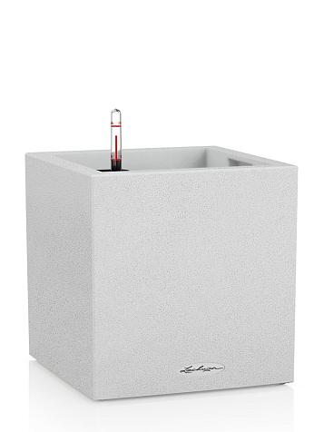 Кашпо Lechuza Canto Stone low 30 кварцевый белый