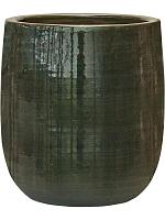 Кашпо Plain striped darcy olive D28 H31 см