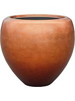 Кашпо Baq metallic silver leaf couple matt copper (с техническим горшком) D50 H45 см