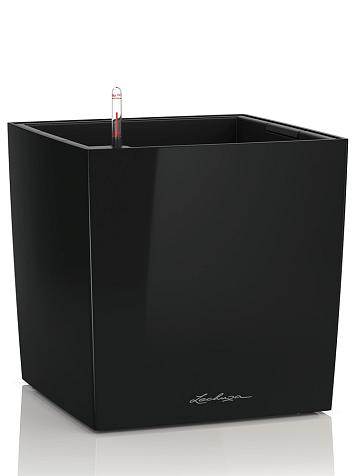Кашпо Lechuza Cube 50 черный лакированный