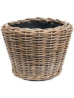 Кашпо Drypot rattan round grey D43 H33 см Кашпо Drypot rattan round grey D43 H33 см