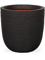 Кашпо Capi nature rib nl planter ball black D35 H34 см