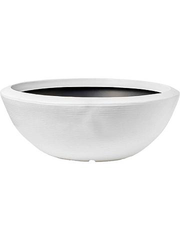 Кашпо Capi arc granite bowl low white
