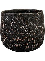 Кашпо Tina pot terrazo black D18 H15 см