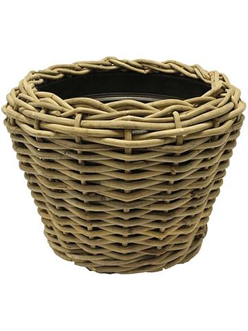 Кашпо Drypot ci rattan round grey outdoor Кашпо Drypot ci rattan round grey outdoor