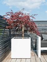 Кашпо Fiberstone block xl glossy white L60 W60 H60 см