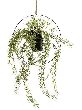 Папоротник ампельный в подвесном горшке искусственный