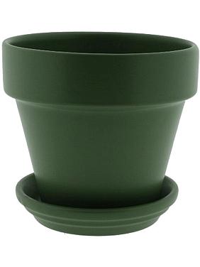 Кашпо с поддоном Urbann pot & saucer matt olive Кашпо с поддоном Urbann pot & saucer matt olive