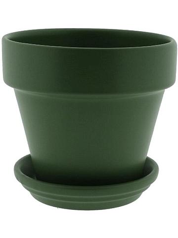 Кашпо с поддоном Urbann pot & saucer matt olive
