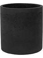 Кашпо Rough puk m black washed D20 H20 см