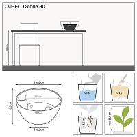 Кашпо Lechuza Cubeto Stone (песочно-бежевый)