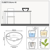 Кашпо Lechuza Cubeto Stone (графитовый черный)
