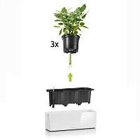 Кашпо Lechuza Cube Glossy Triple (красный лакированный)