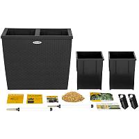 Кашпо Ola Dom Block Rattan (антрацитовый)