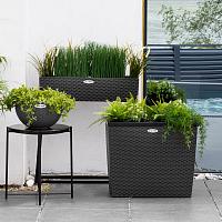 Кашпо Ola Dom Balcony Rattan (антрацитовый)