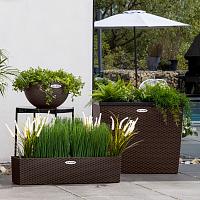 Кашпо Ola Dom Block Rattan (коричневый)
