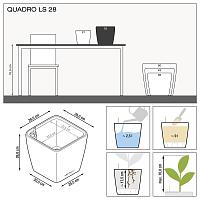Кашпо Lechuza Quadro LS (белый лакированный)