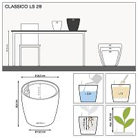 Кашпо Lechuza Classico LS (белый лакированный)