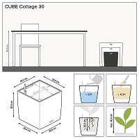 Кашпо Lechuza Cube Cottage (мокко)