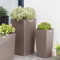 Кашпо Ola Dom Cubis Rattan (серо-коричневый)