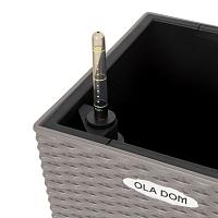 Кашпо Ola Dom Cubis Rattan (серо-коричневый)