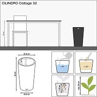 Кашпо Lechuza Cilindro Cottage (гранит)