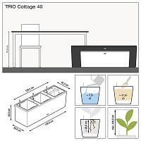 Кашпо Lechuza Trio Cottage (гранит)