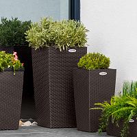 Кашпо Ola Dom Cubis Rattan (коричневый)