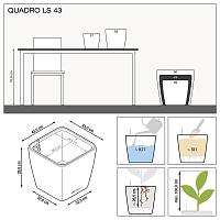 Кашпо Lechuza Quadro LS (антрацитовый металлик)