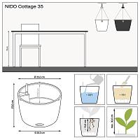 Кашпо подвесное Lechuza Nido Cottage (светло-серый)