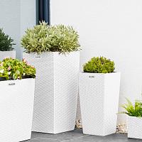 Кашпо Ola Dom Cubis Rattan (белый)